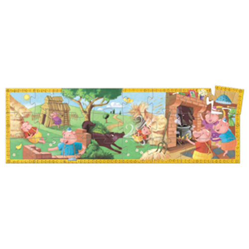 Djeco - Puzzle Silhouette : 3 Petits Cochons (24 pcs)