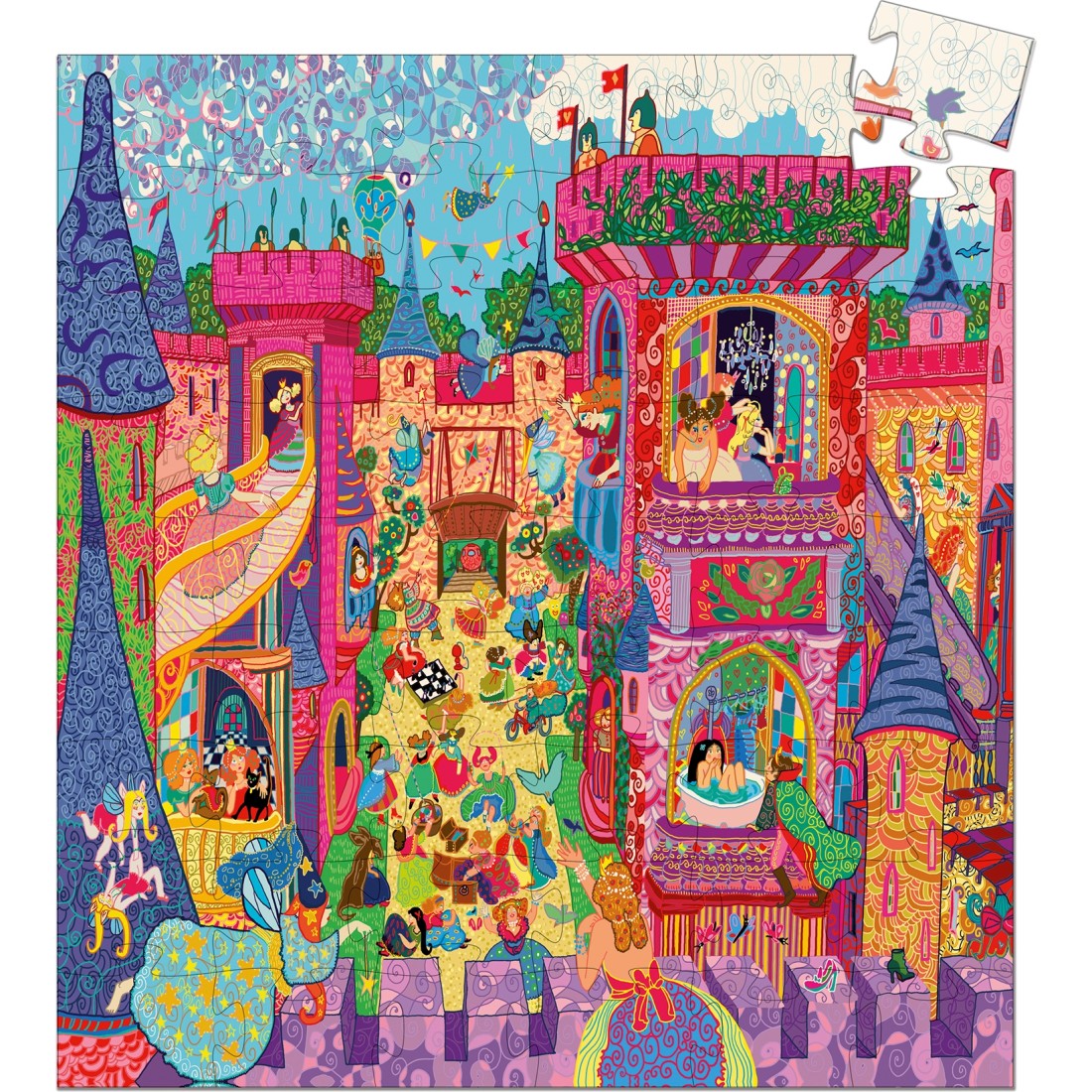 Djeco - Silhouette Puzzle: Fairy Castle (54pcs)