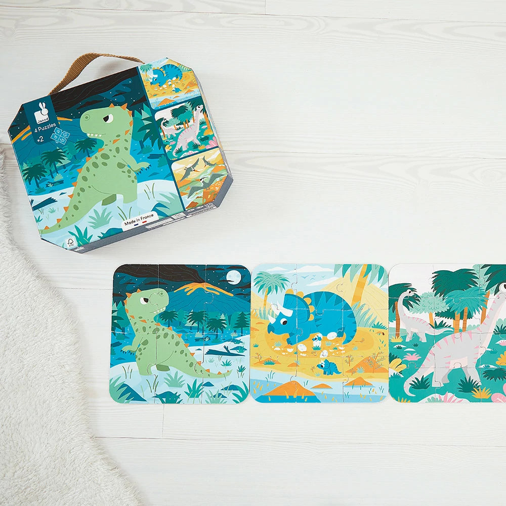 Janod - 4 en 1 casse-tête progressif dinosaures