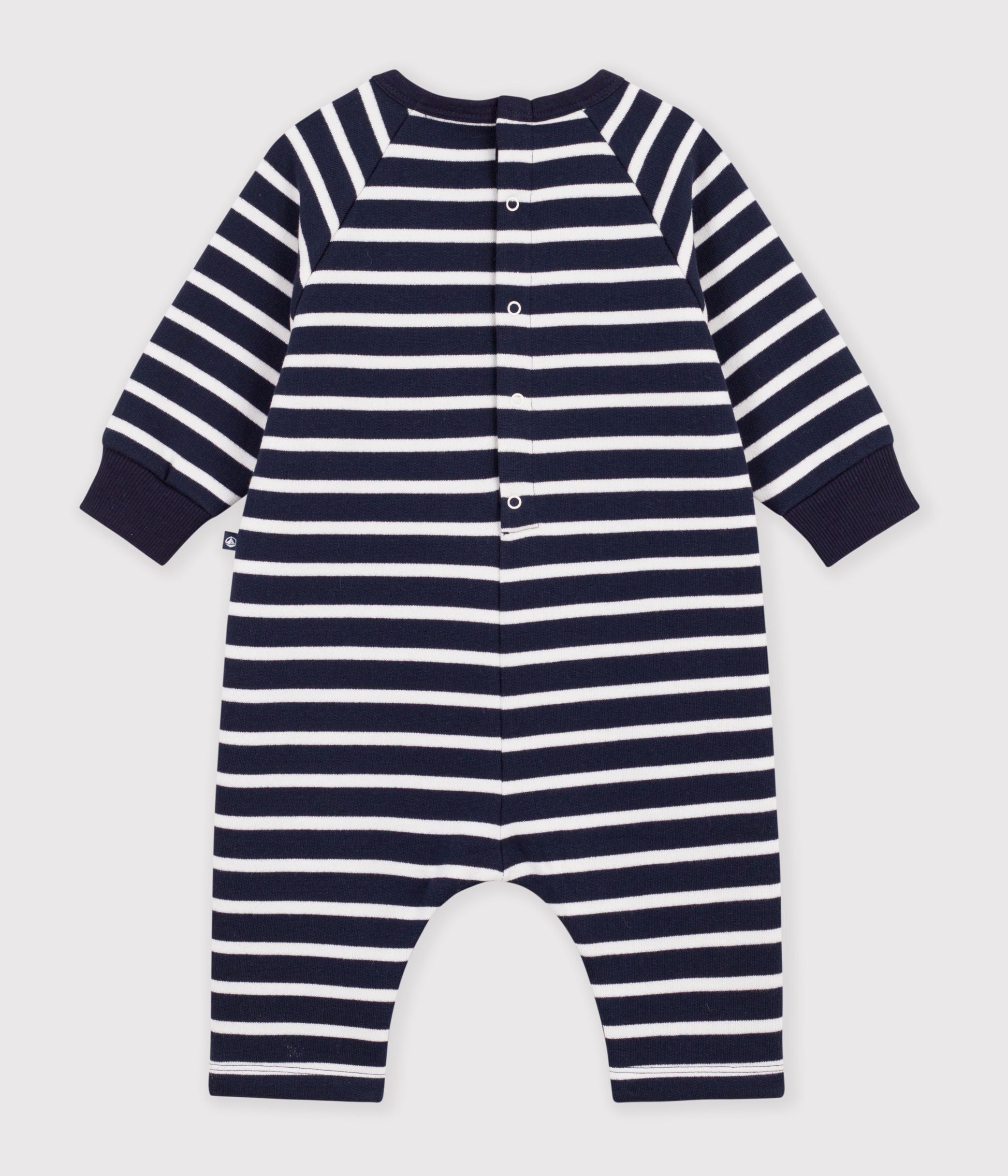 Petit Bateau - Combinaison longue bébé en coton rayé