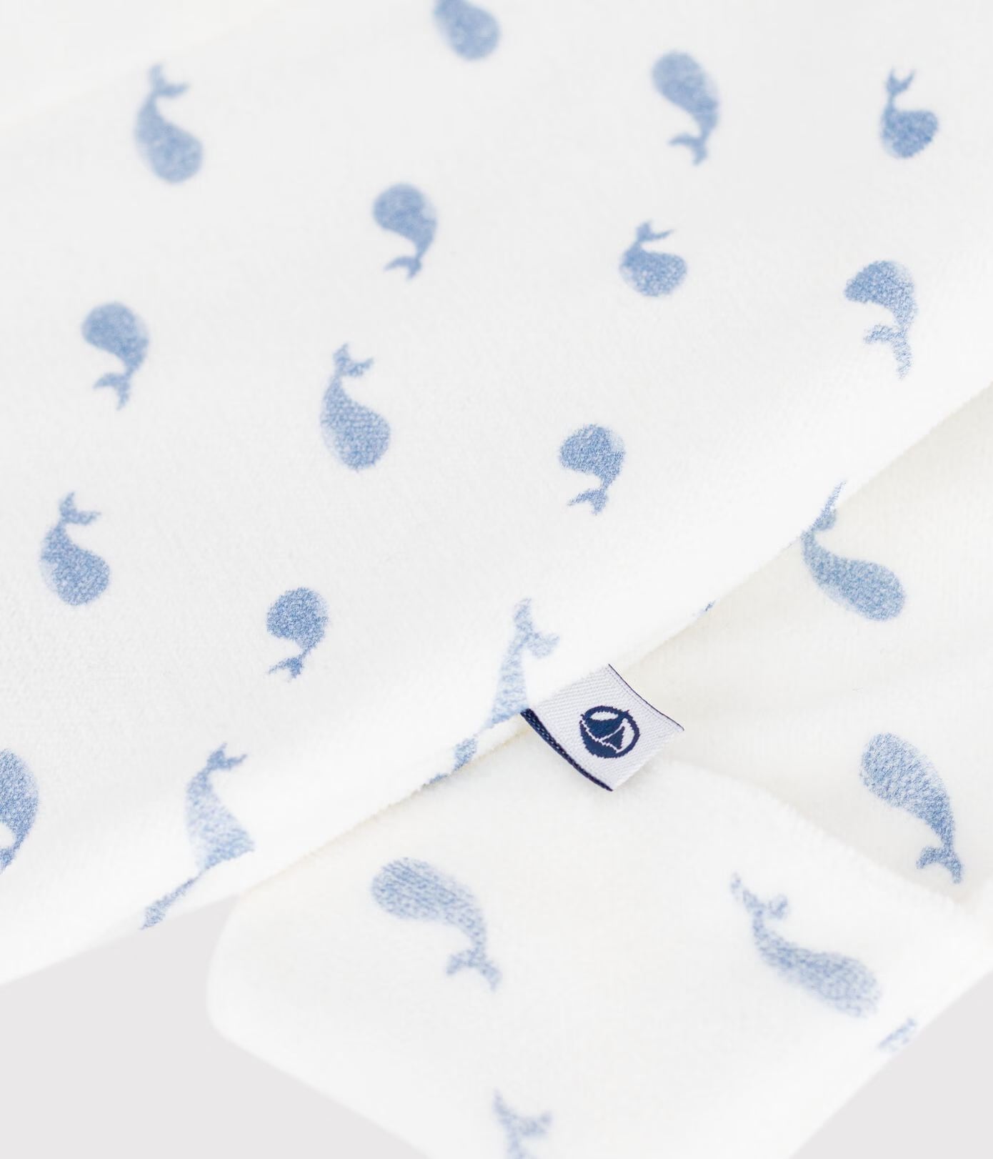 Petit Bateau - Pyjama bébé en velours avec col imprimé baleine