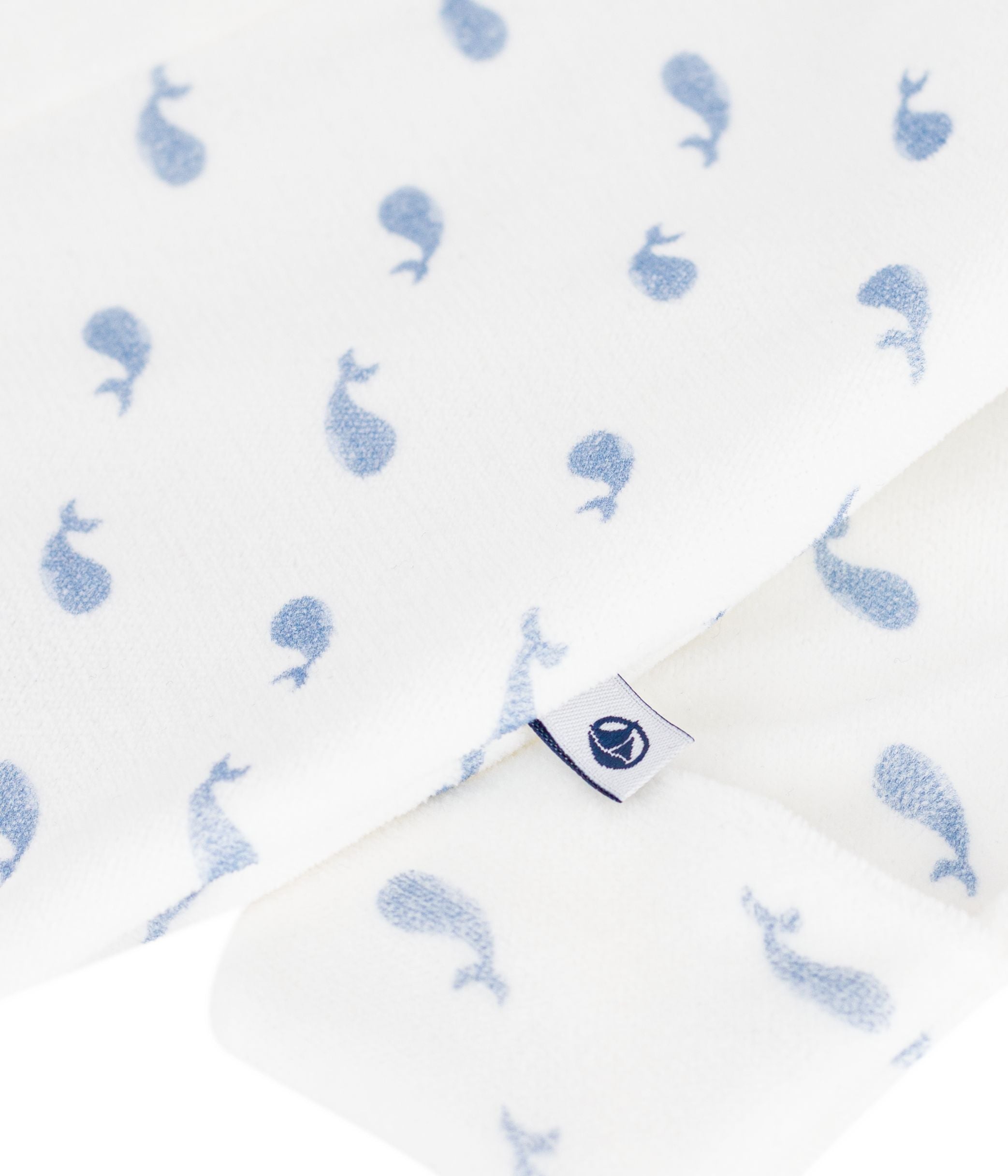 Petit Bateau - Pyjama bébé en velours avec col imprimé baleine