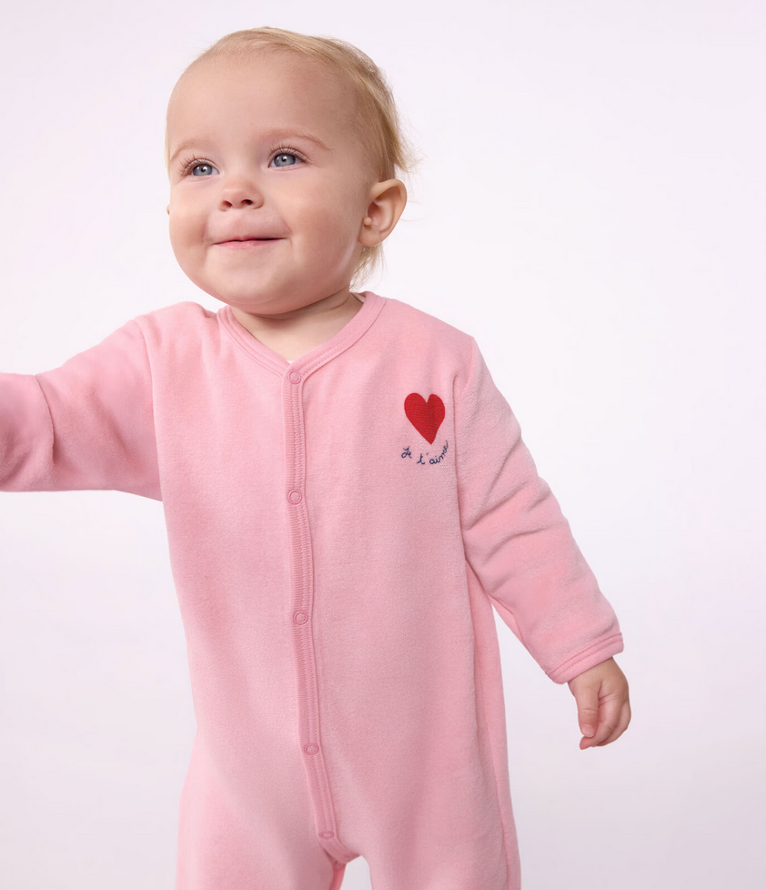 Petit Bateau - Pyjama Dors Bien en velours uni