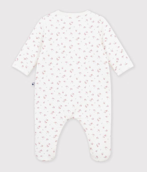 Petit Bateau - Babies' floral print double-sided interlock pajamas