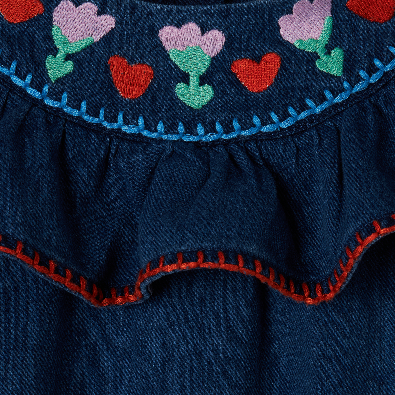 Stella McCartney - Robe avec Fleurs en Denim