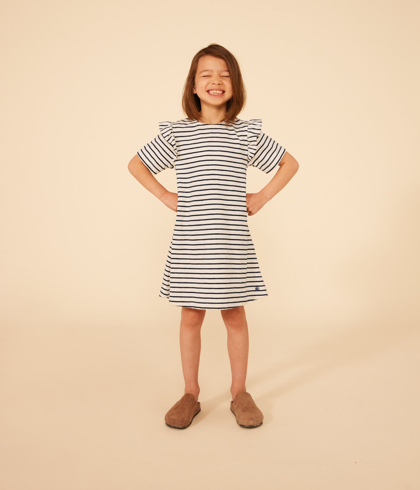 Petit Bateau - Robe Rayée Manches Courtes