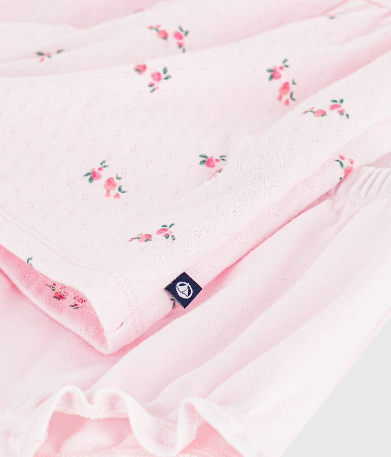 Petit Bateau - Robe bébé en coton imprimé fleurs avec son bloomer