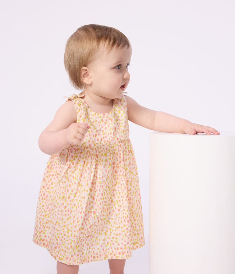 Petit Bateau - Robe bébé en coton sans manches imprimée