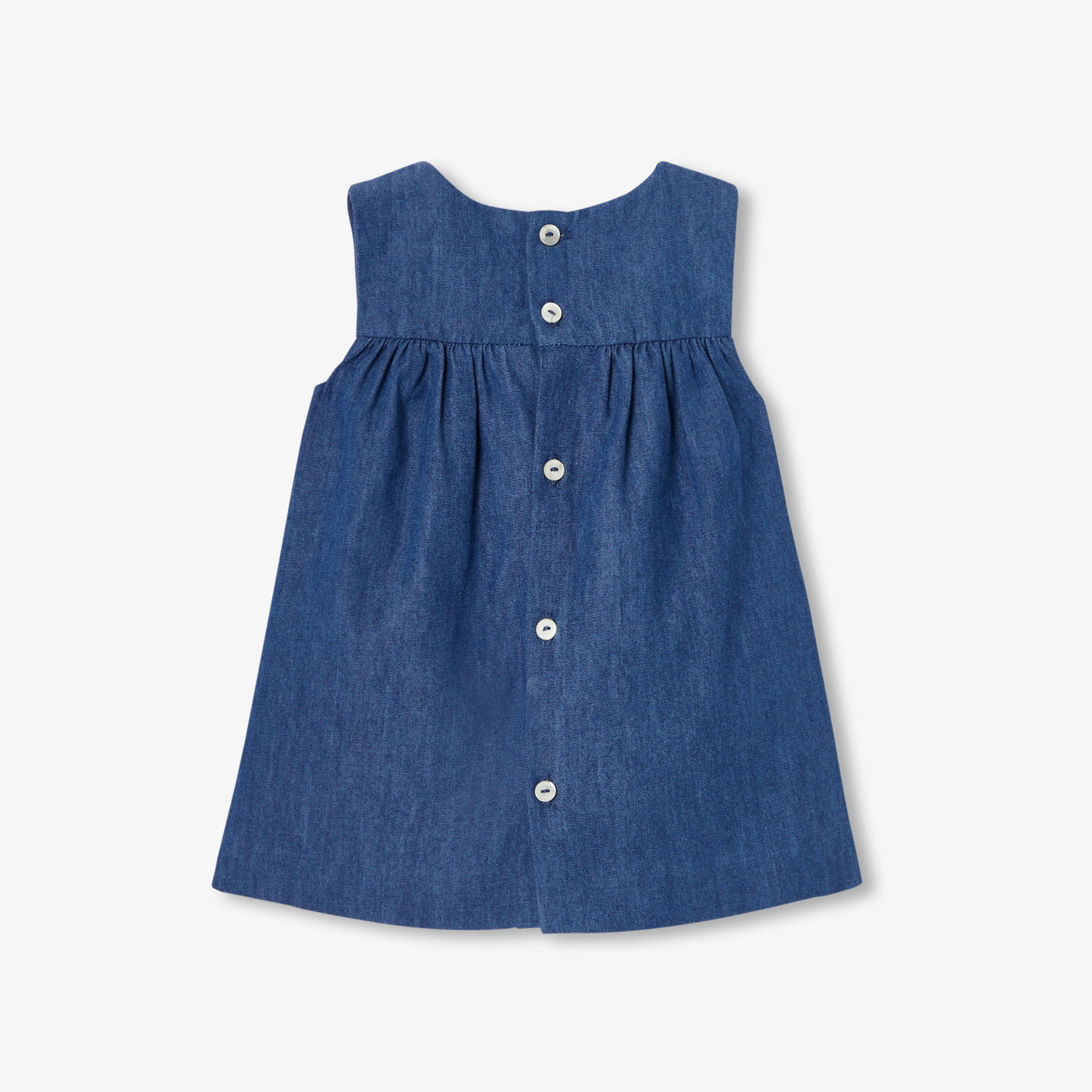 Jacadi - Baby girl pinafore dress in lightweight denim