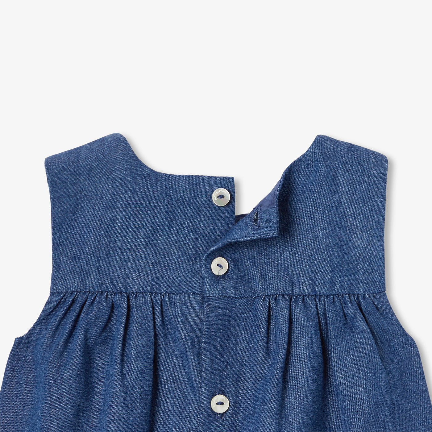 Jacadi - Baby girl pinafore dress in lightweight denim
