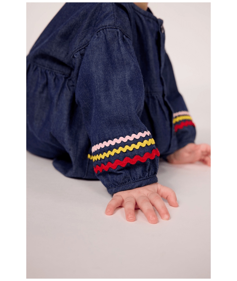 Petit Bateau - Robe bébé en denim manches longues