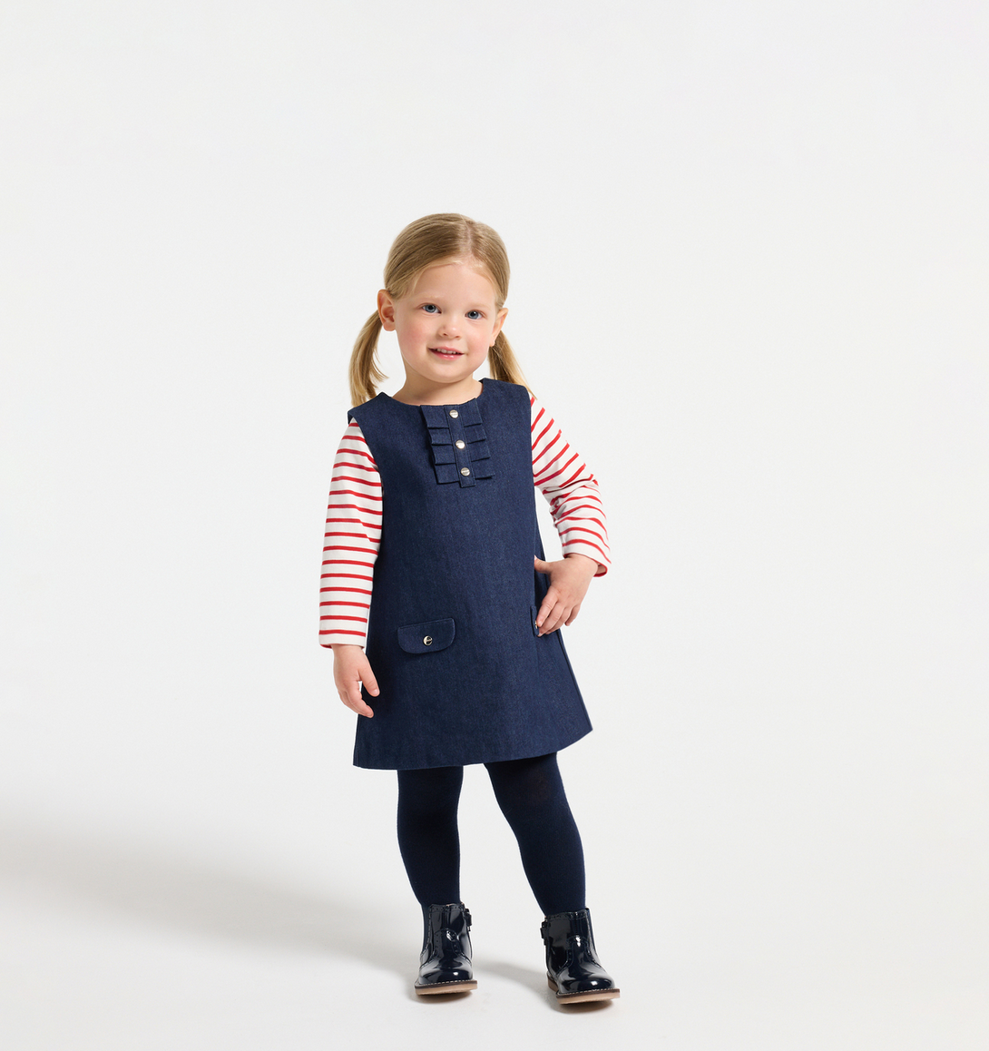 Jacadi -   Robe chasuble bébé fille en jean Oceane