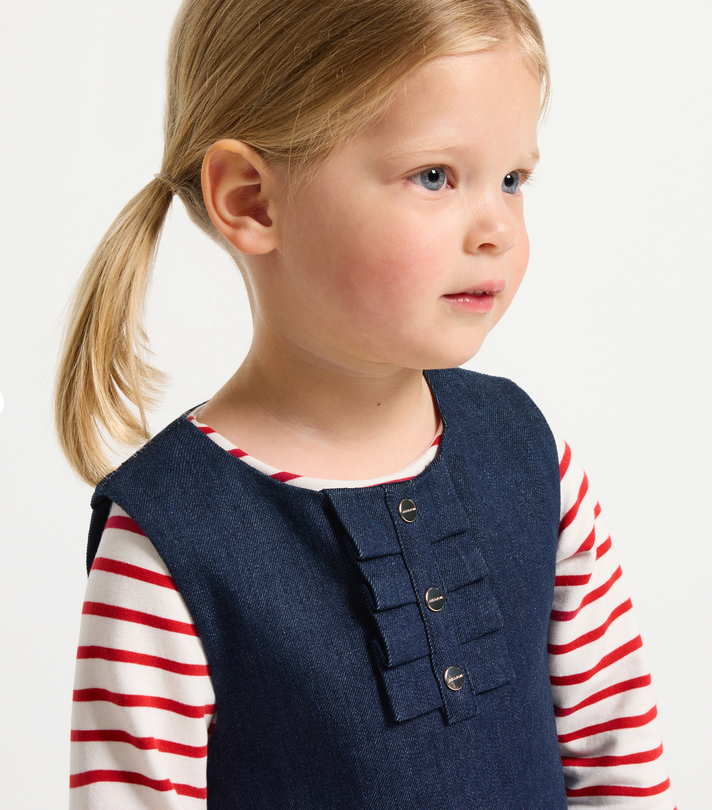 Jacadi -   Robe chasuble bébé fille en jean Oceane