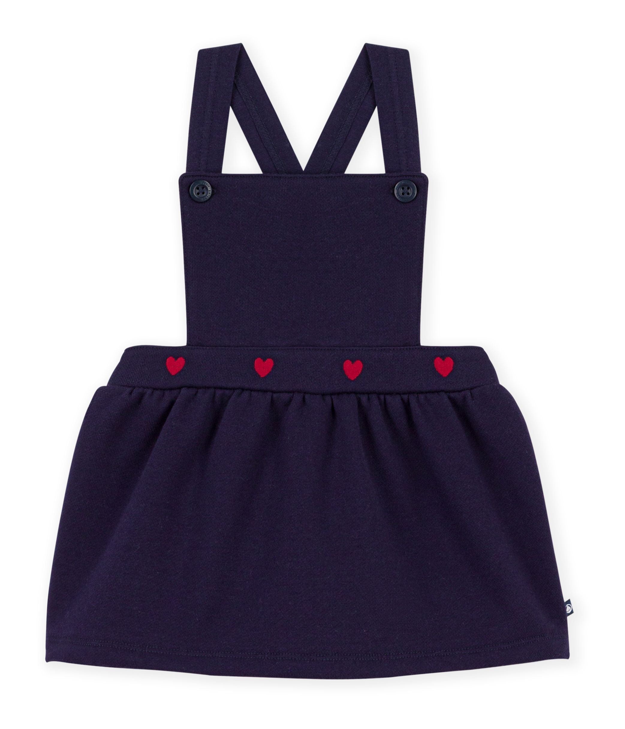 Petit Bateau - Baby's sleeveless cotton dress with heart embroidery