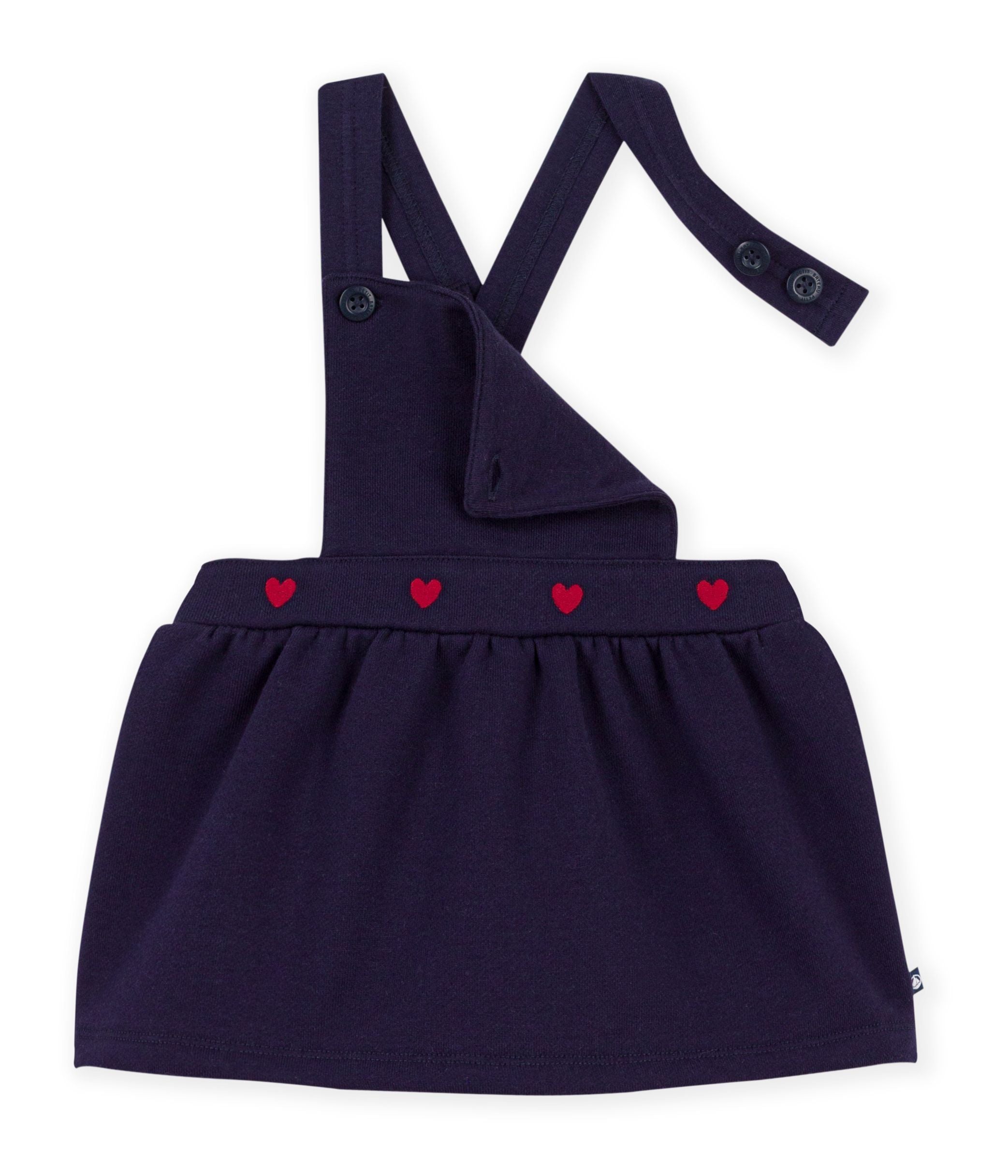 Petit Bateau - Baby's sleeveless cotton dress with heart embroidery