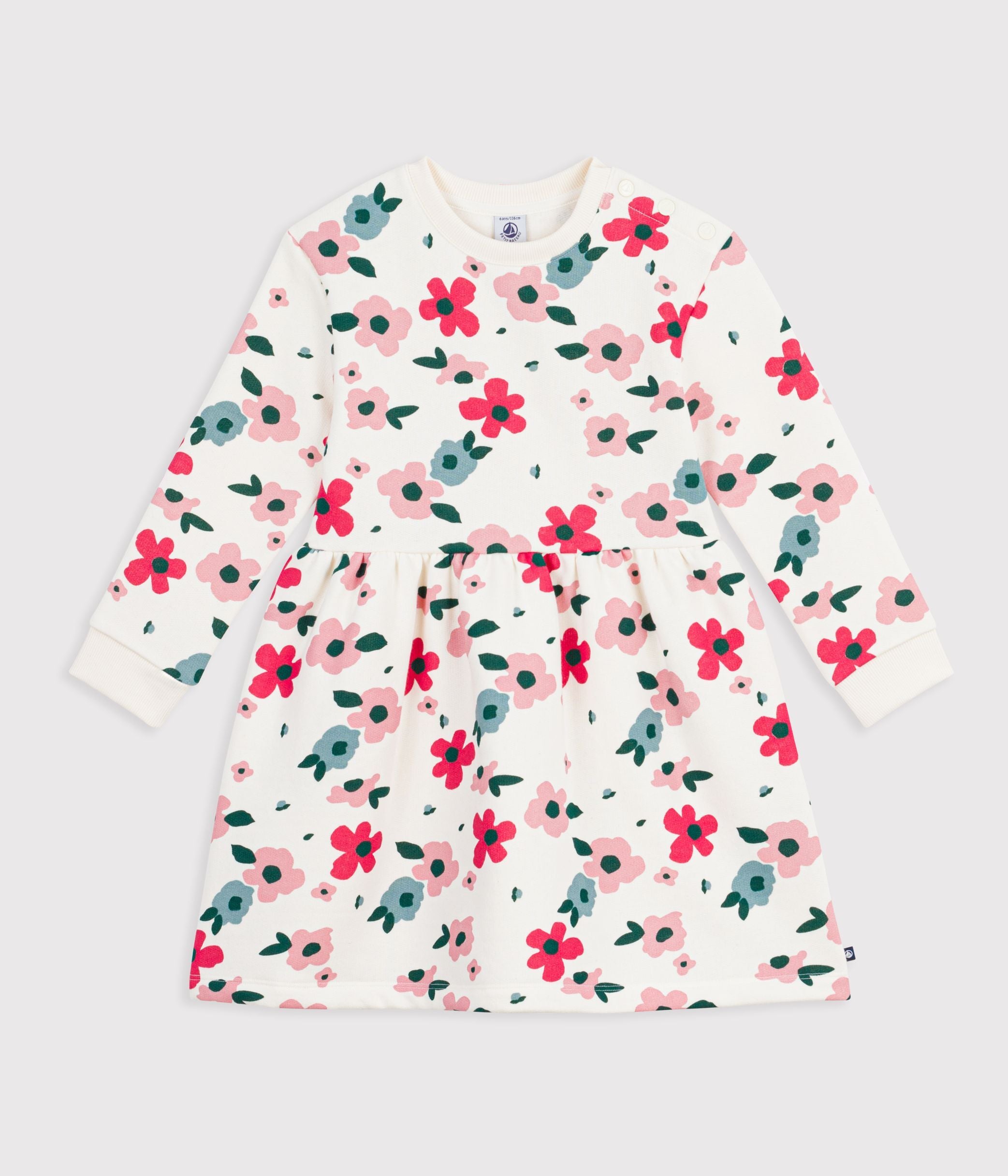 Petit Bateau - Robe Manches Longues à Fleurs