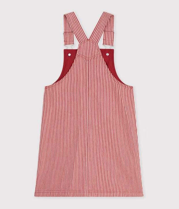 Petit Bateau - Kids' Striped Cotton Dungaree Dress