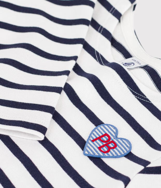 Petit Bateau - Kids' Long-Sleeved Striped Cotton Dress