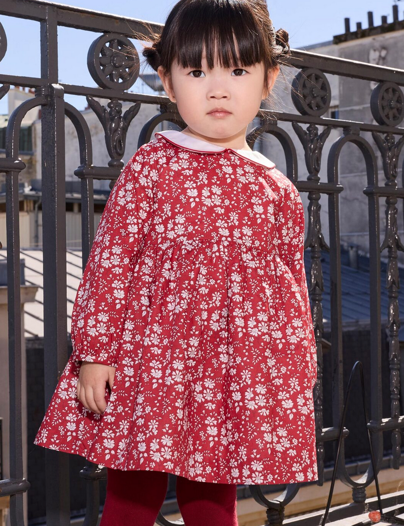 Jacadi - Robe manches longues bébé fille en tissu Octavie