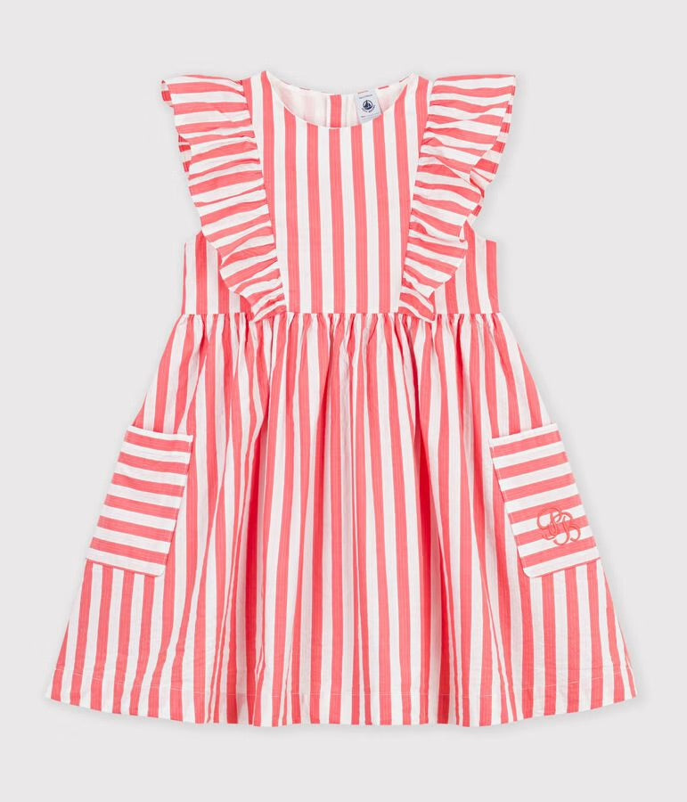 Petit Bateau - Robe sans manches enfant en coton à rayures