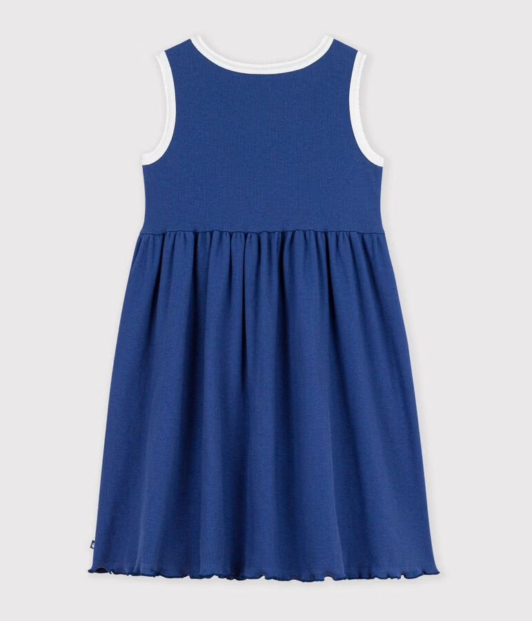 Petit Bateau - Robe sans manches enfant en coton uni
