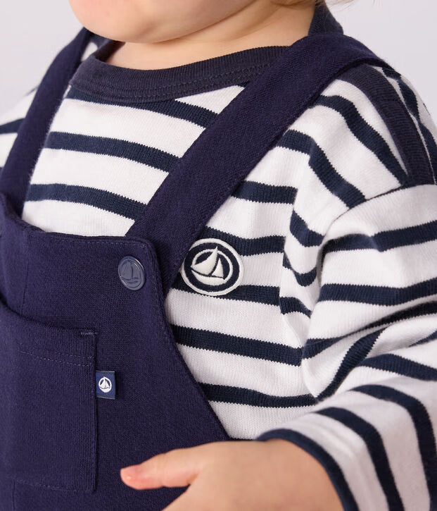 Petit Bateau - Baby's plain long-leg cotton overalls