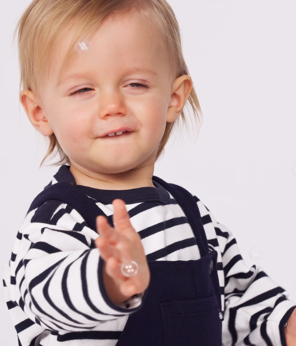 Petit Bateau - Baby's plain long-leg cotton overalls