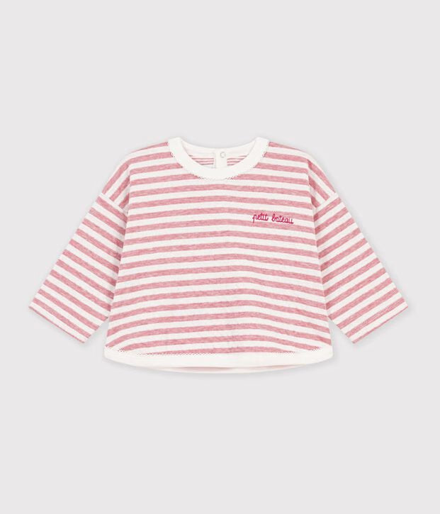 Petit Bateau - Tee-shirt bébé en coton manches longues à rayures