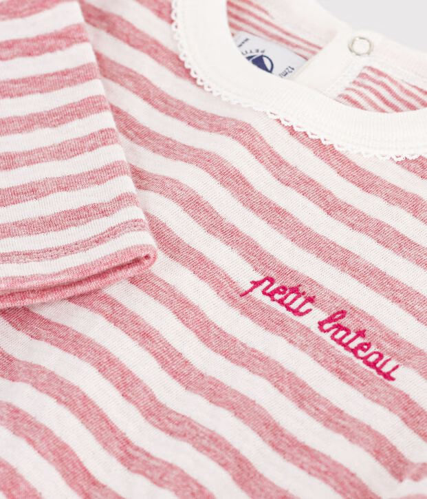 Petit Bateau - Tee-shirt bébé en coton manches longues à rayures