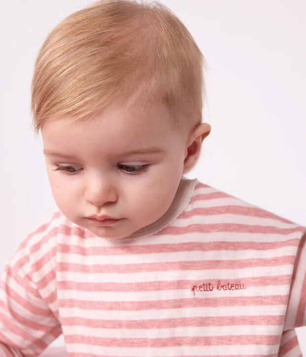 Petit Bateau - Tee-shirt bébé en coton manches longues à rayures