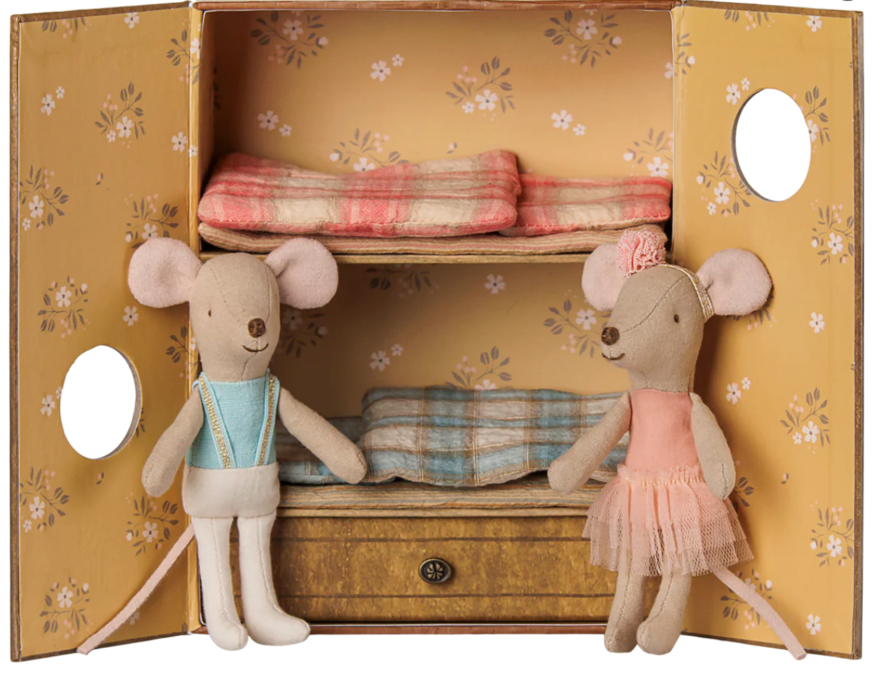 Maileg - Ballet mouse, Dance studio, Little sister and brother