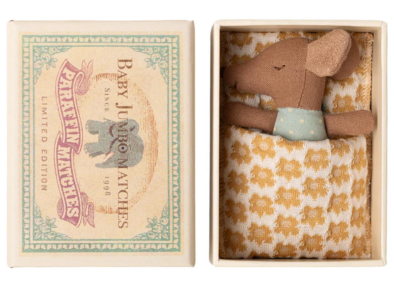 Maileg - Sleeping baby mouse, matchbox