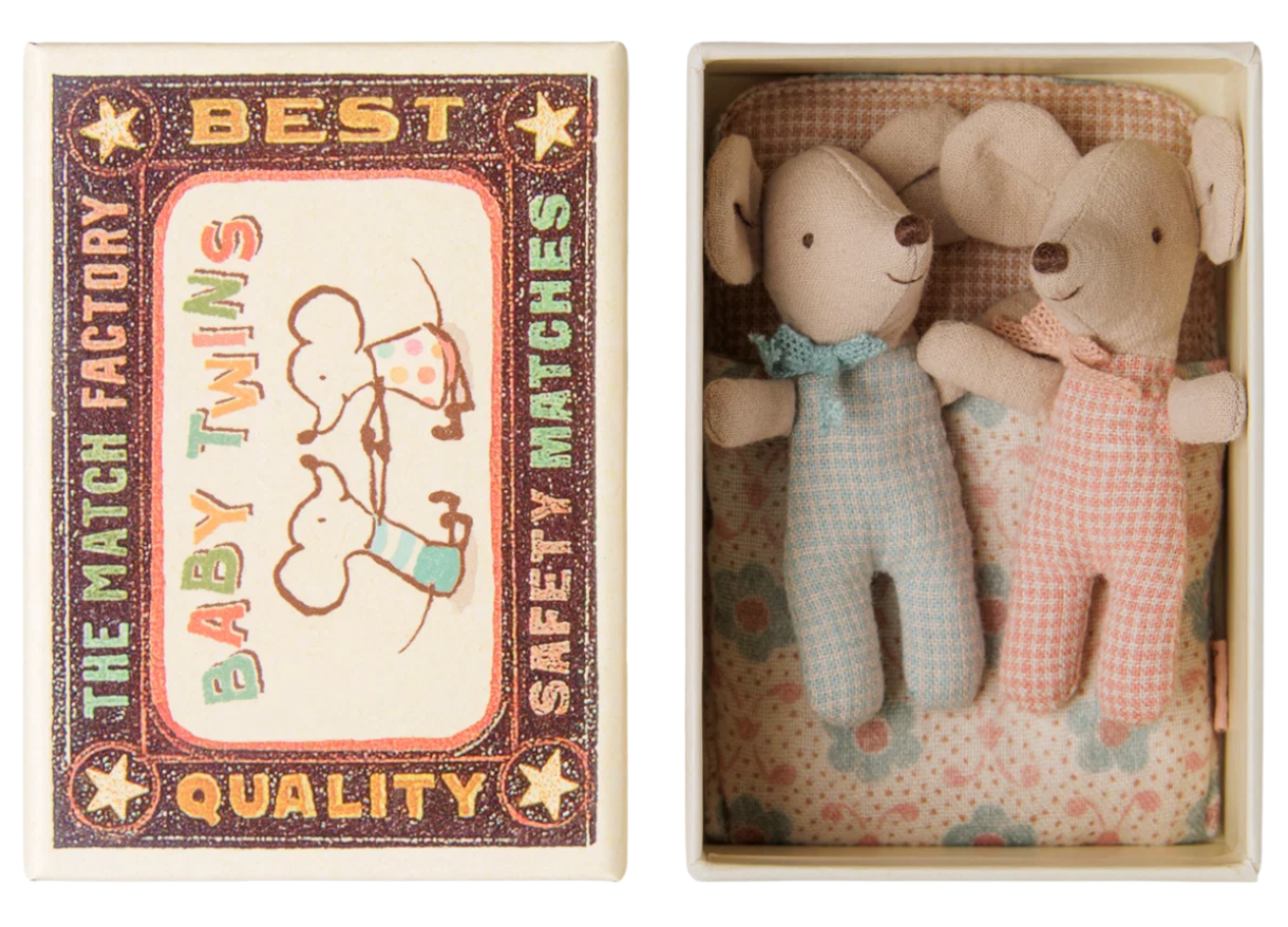 Maileg - Twins, baby mice, matchbox