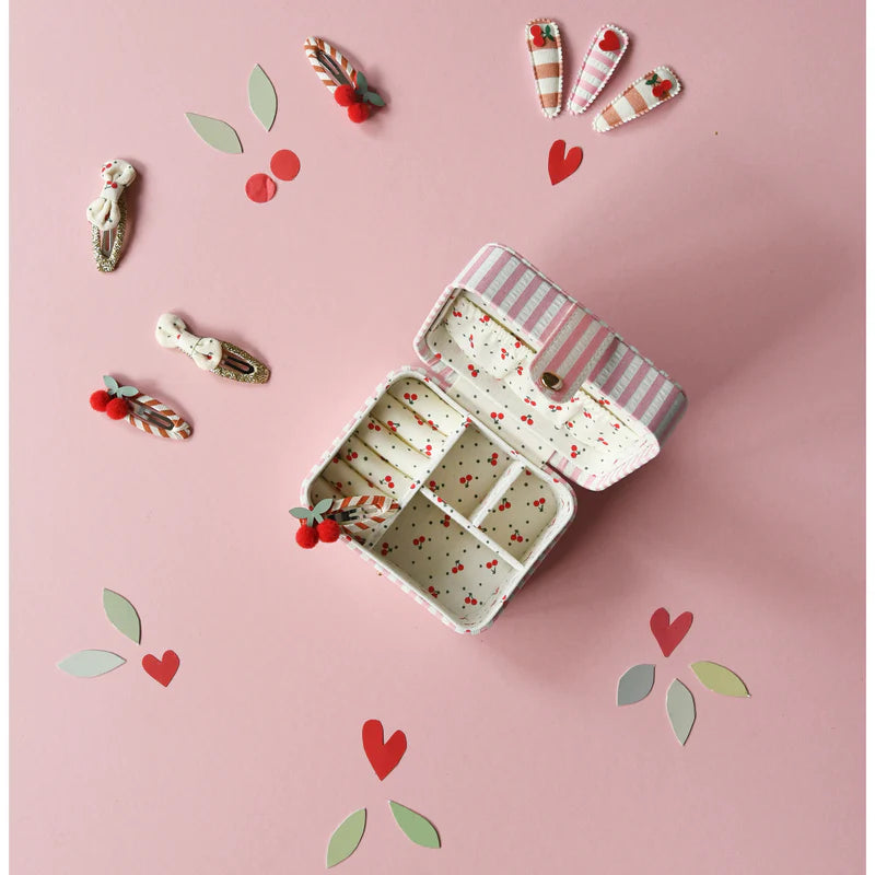 Rockahula - Boîte à bijoux rayée cerise