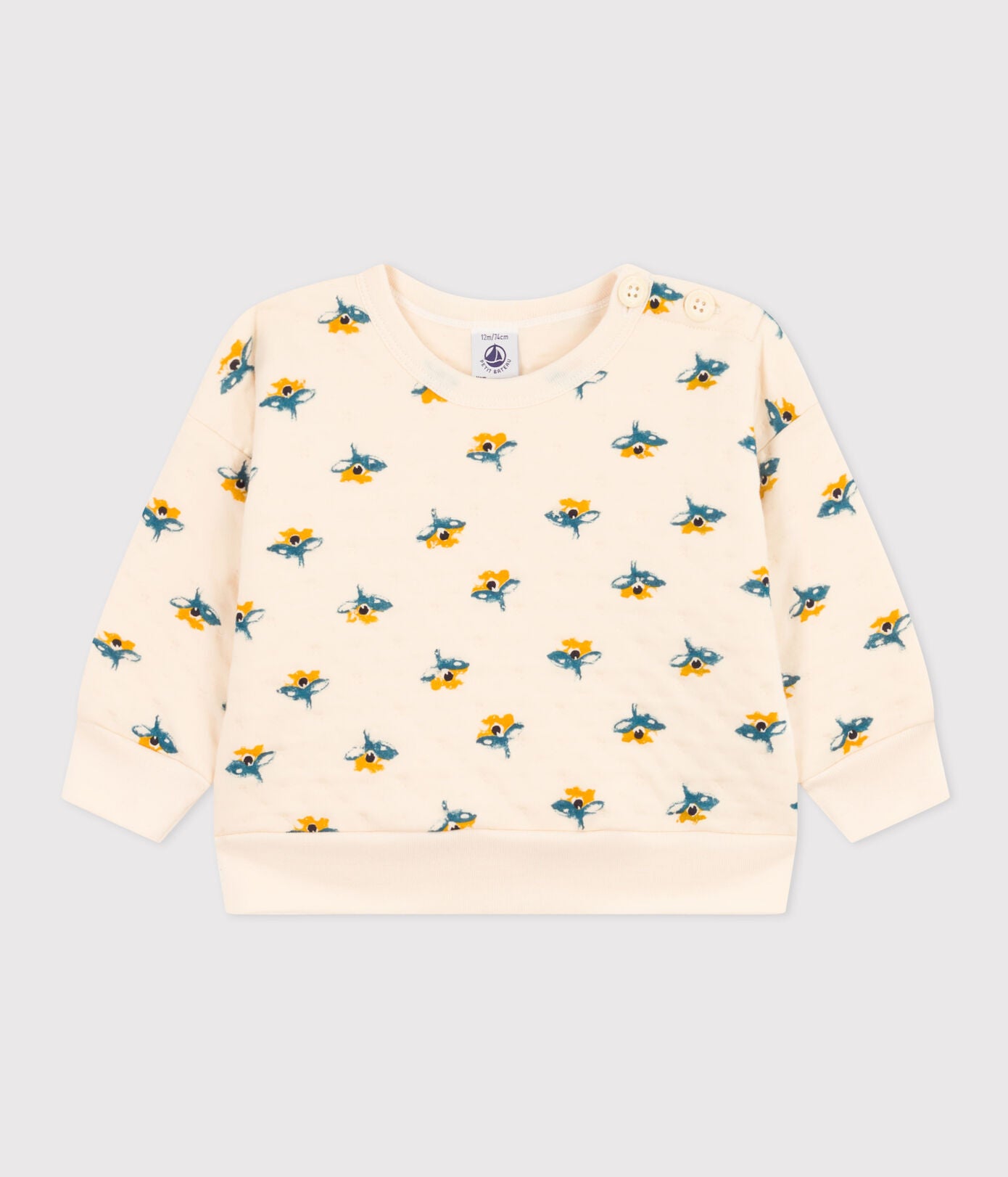 Petit Bateau - Sweatshirt Fleuri Matelassé