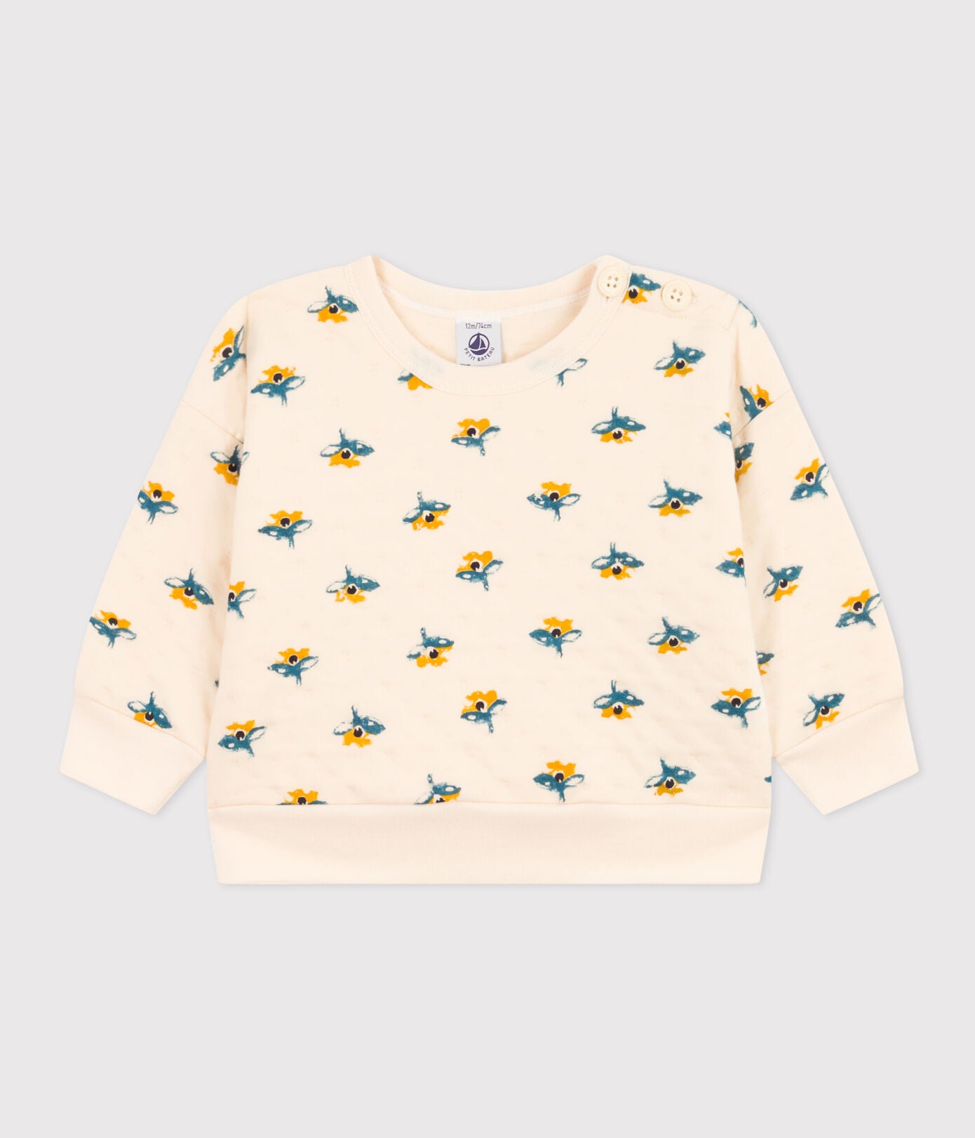 Petit Bateau - Sweatshirt Fleuri Matelassé