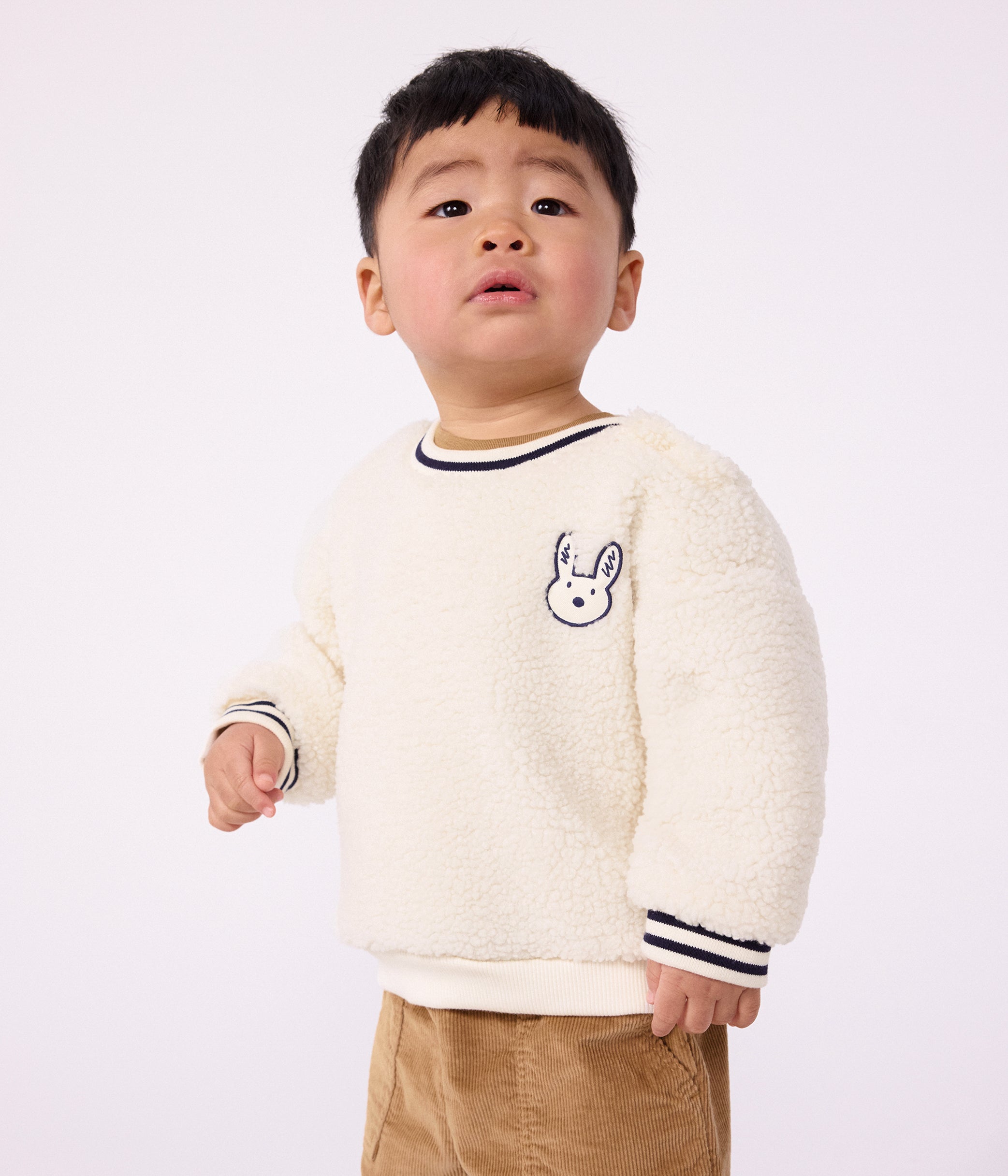 Petit Bateau - Sweatshirt bébé en sherpa unie