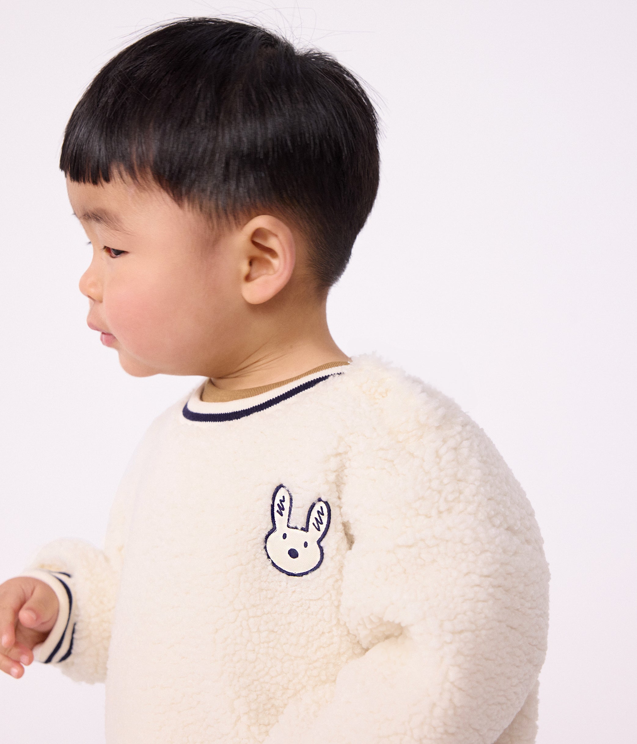 Petit Bateau - Sweatshirt bébé en sherpa unie