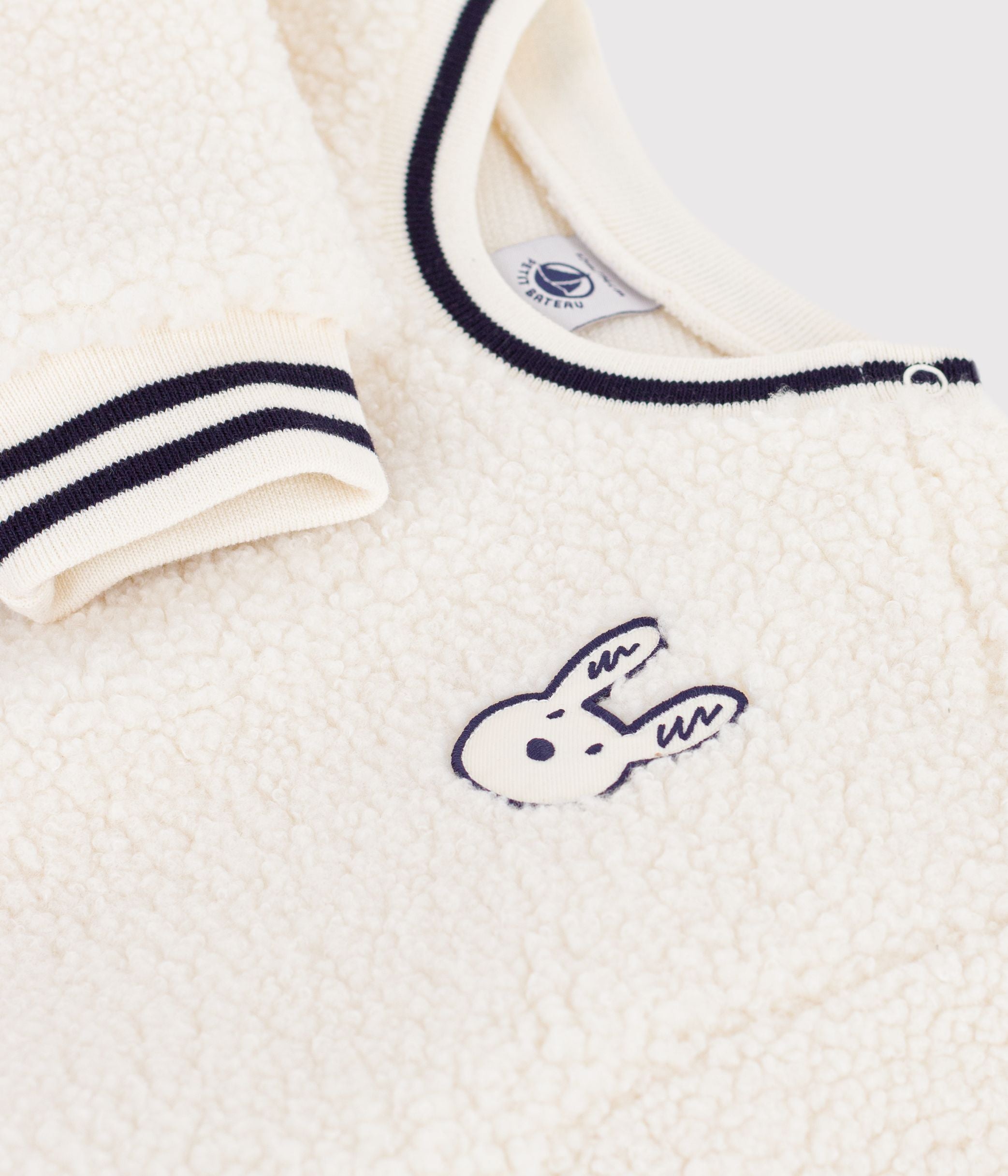 Petit Bateau - Sweatshirt bébé en sherpa unie