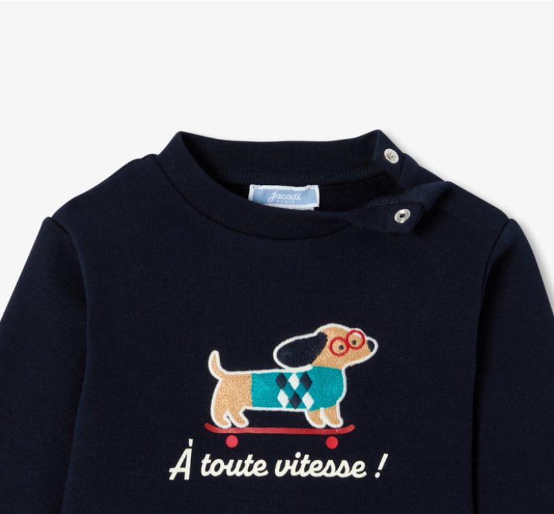 Jacadi - Chandail bébé garçon en molleton Laurier