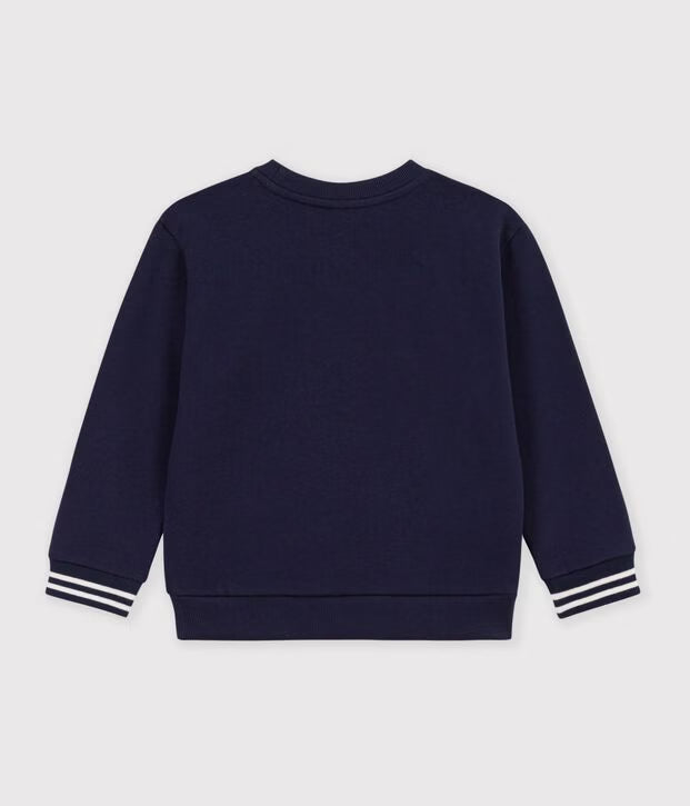 Petit Bateau - Baby's plain cotton sweatshirt with badge