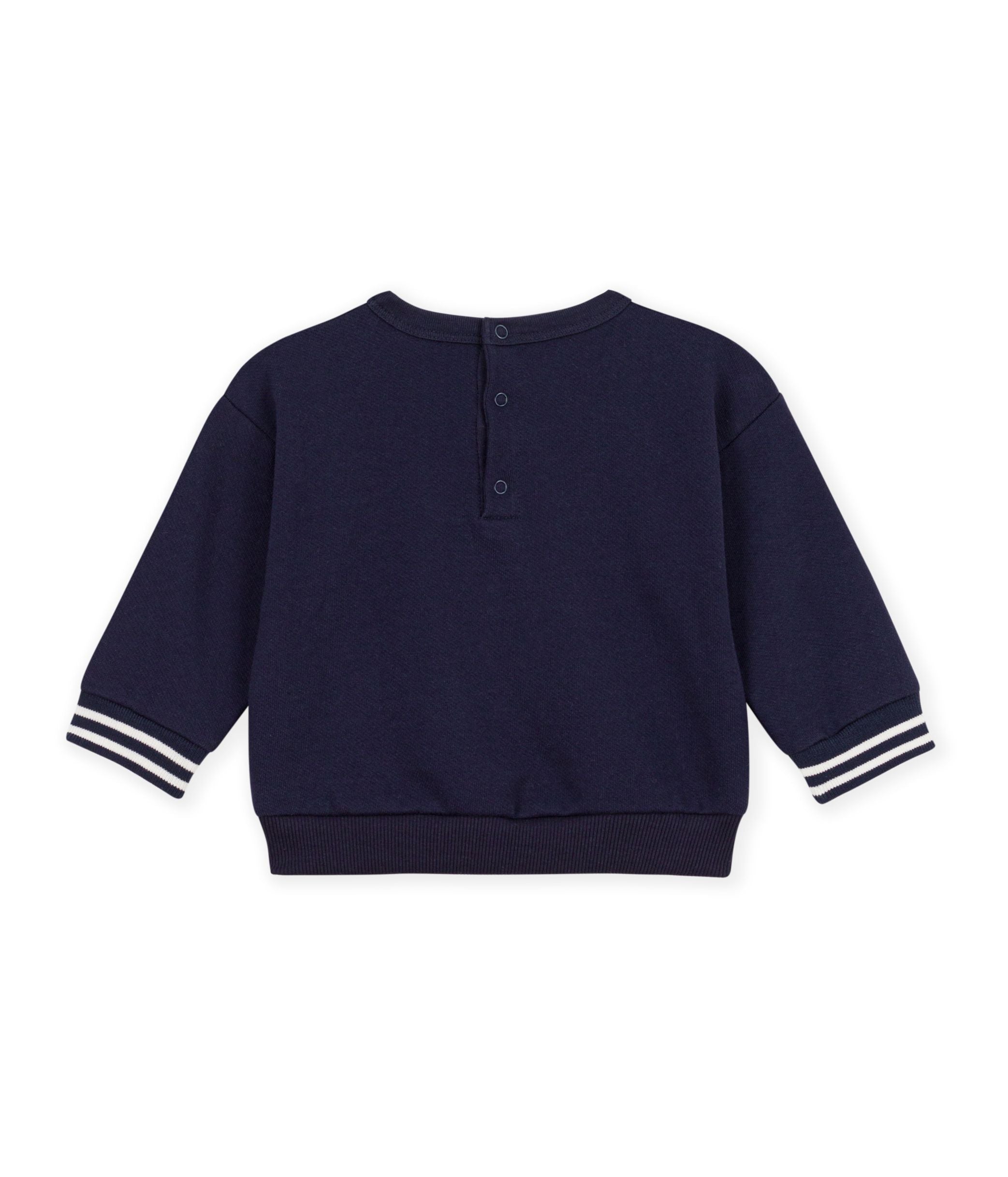 Petit Bateau - Sweatshirt bébé en coton uni et son badge