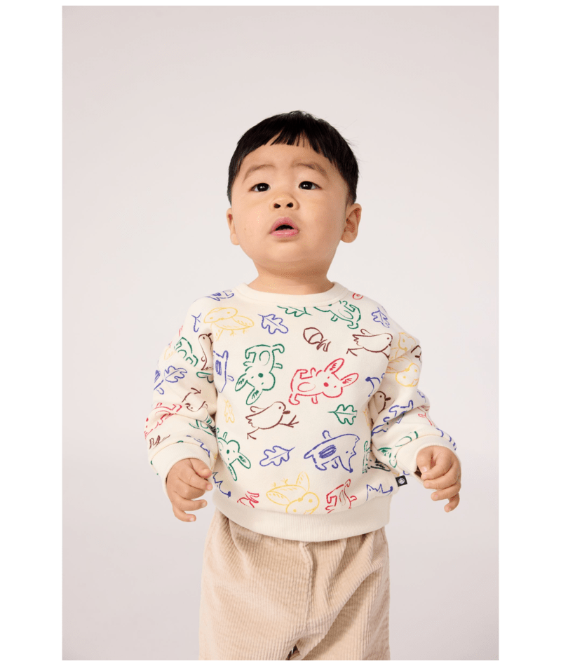 Petit Bateau - Baby Animal Print Cotton Sweatshirt