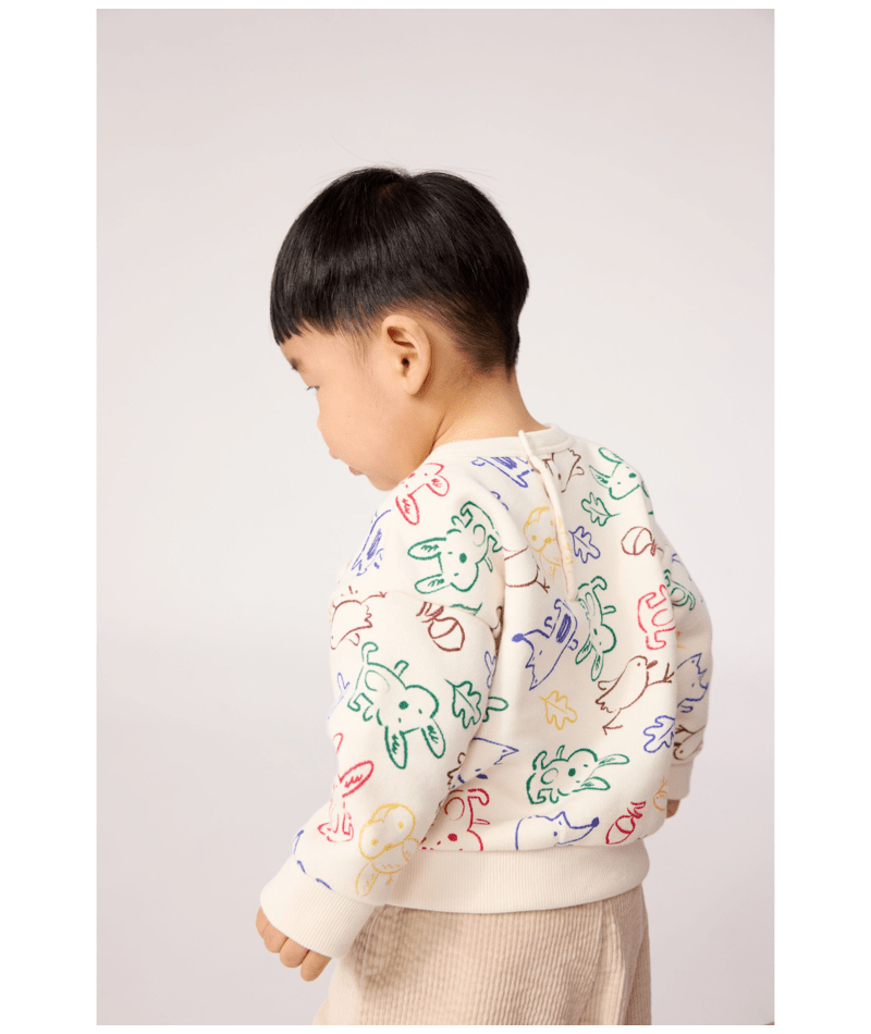 Petit Bateau - Baby Animal Print Cotton Sweatshirt