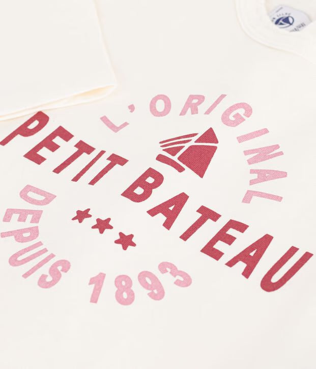 Petit Bateau - Baby's plain long-sleeved cotton T-shirt with pattern