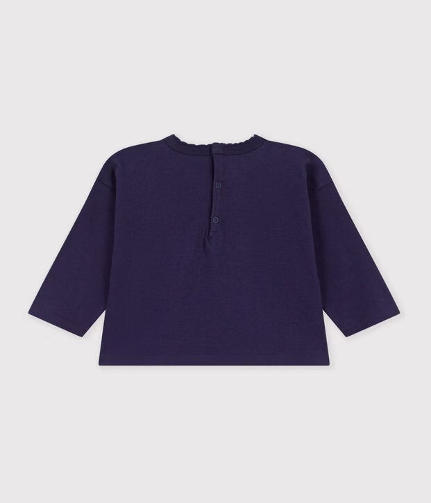 Petit Bateau - Baby's plain long-sleeved cotton T-shirt with pattern