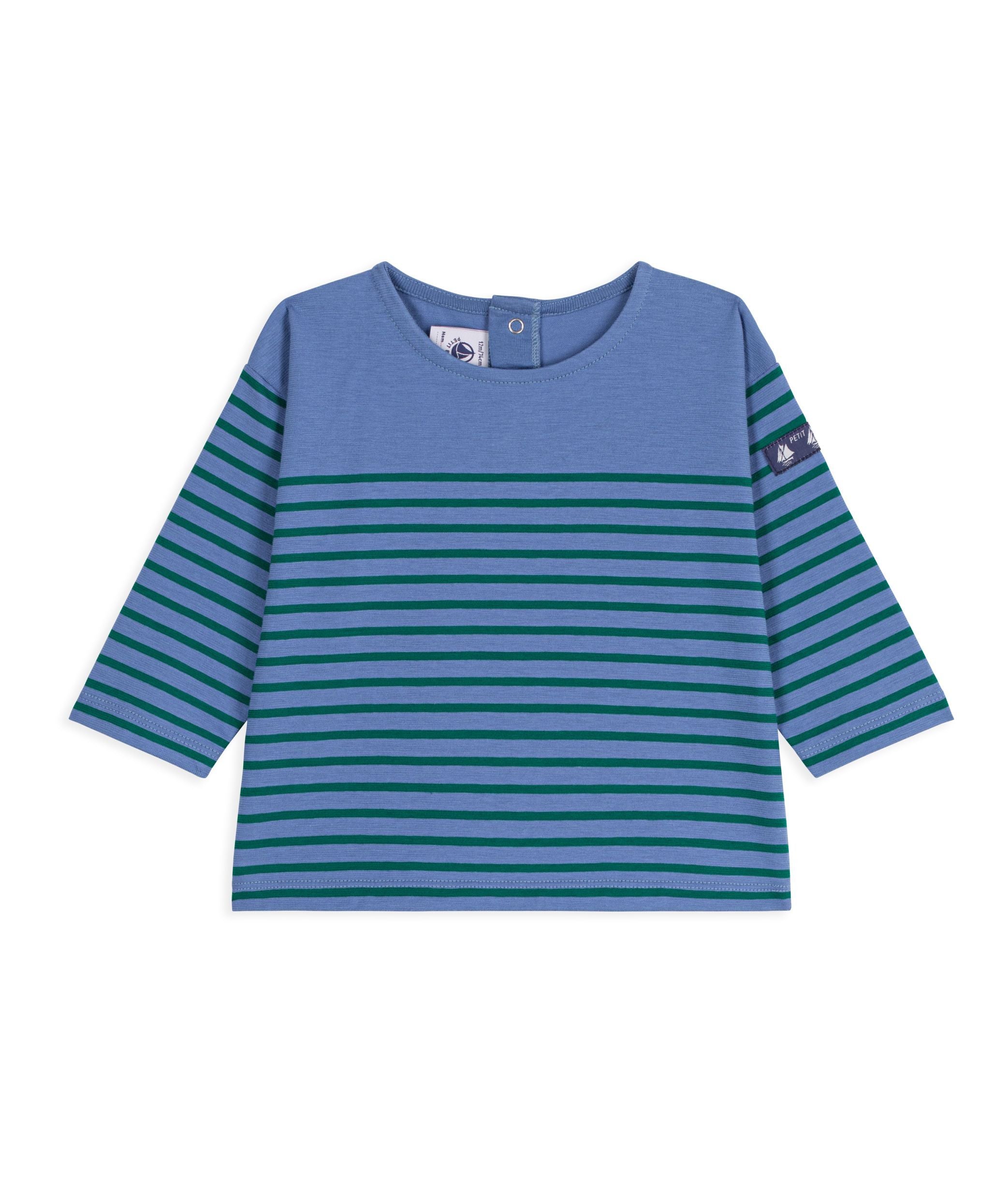 Petit Bateau - Tee-shirt bébé en coton manches longues à rayures