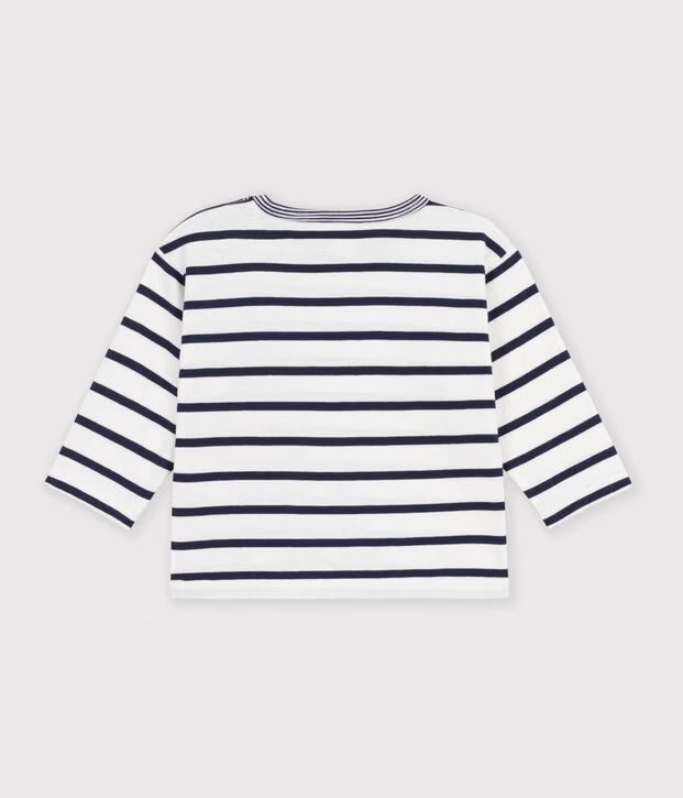 Petit Bateau - Baby long-sleeved striped cotton T-shirt