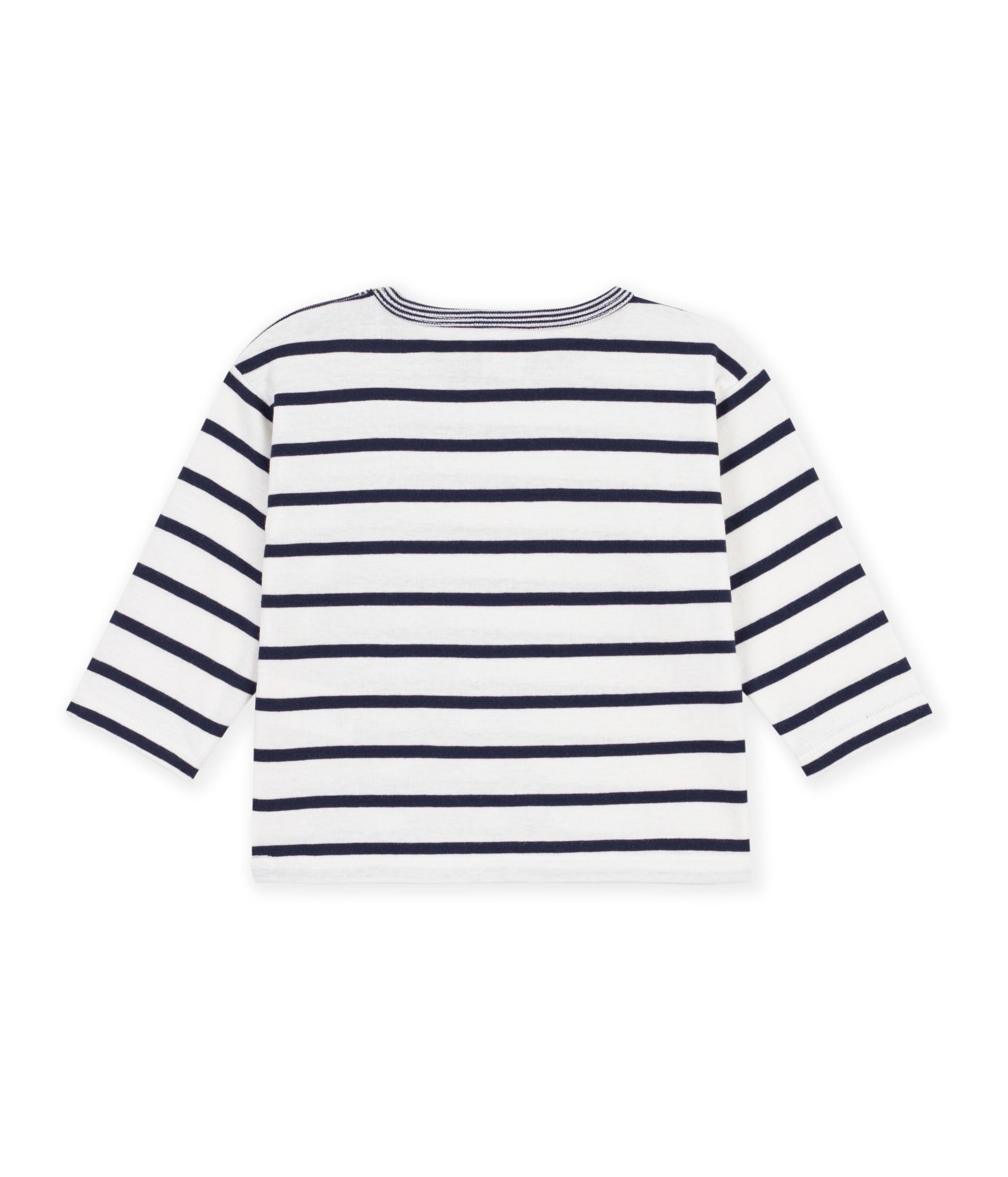 Petit Bateau - Tee-shirt bébé en coton manches longues à rayures