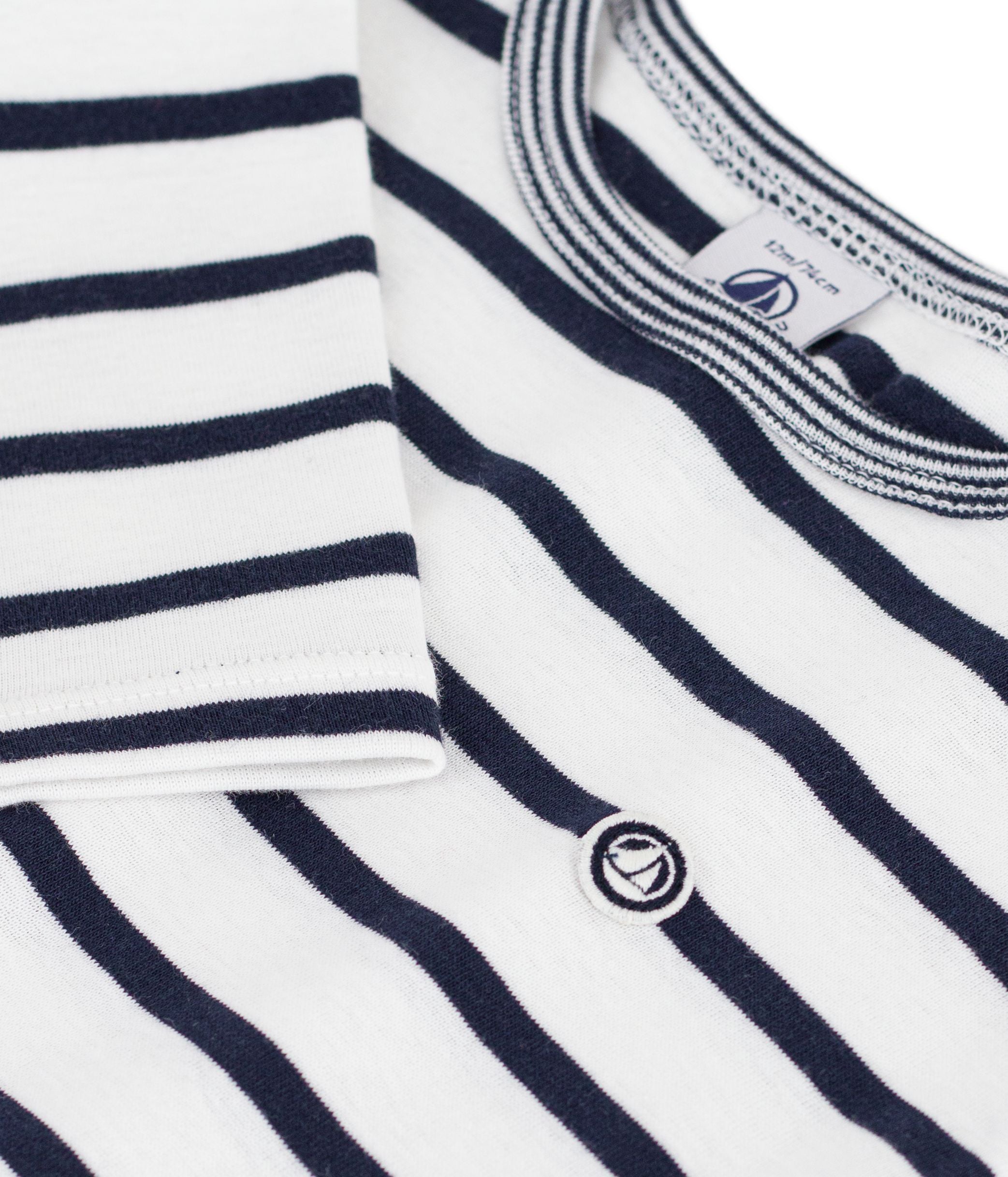 Petit Bateau - Tee-shirt bébé en coton manches longues à rayures